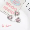 Dulce y Linda Femenina Rosa Diamante Aleación Diamante Colgante Colgante DIY Pendientes Collar Pulsera Joyería Accesorios