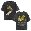 Cohen Follows the Leader Camiseta Lavada 20º Aniversário Camiseta de Banda Metal Goth Rock Masculina Retrô Europeia e Americana