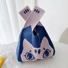 Bolso Chaleco Bolso Chaleco Bolso de Mano Tejido Casual Bolso de Mano Contraste de Color Ajedrez Bolso de Mano Coreano de Lujo Ligero