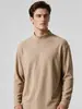 Camiseta de Manga Larga con Medio Cuello Alto para Hombre, Doble Cara con Forro de Polar, 2026, Transfronteriza, para Vestir por Capas