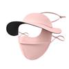 Sombrero de Copa Vacío de Verano Protector Solar Máscara de Protección para Nariz y Cuello Protección Ocular para Mujer Visera Larga Integrada con Chal