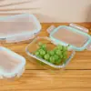 Fiambrera de Vidrio Apta para Microondas para Oficinistas, con Tapa, Compartimentada, Contenedor Conservador de Frescura, Alto Borosilicato