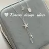 Estilo Coreano Moda Ins Design Joia de Prata S925 Prata Esterlina Estrela do Mar Concha Zircônia Azul Água-Marinha Pérola Pingente Colar