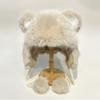 Oso grande de peluche orejeras peludas para mujer invierno mujer lindo sombrero Lei Feng ciclismo a prueba de viento sombrero frío estilo coreano bola colgante