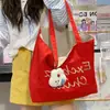 Bolsa grande de doble cara estilo coreano ins versátil bolsa de lona para el día a día bolso de un solo hombro estudiante fiesta gran capacidad bolsa de mano casual para mujeres