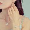 Nuevo brazalete de plata de ley s925 con luna de loto, lujo ligero, nicho, exquisita joyería de mano de loto de jade Hetian, venta al por mayor