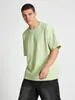 Camiseta de Manga Corta con Cuello Redondo, 240g de Peso Pesado 5A Antibacteriana Refrescante Sorona, Corte Holgado, Color Sólido Ropa de Trabajo, Estampado Transfronterizo