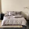 Juego de Cama de Lujo de Alta Gama Clase A de Algodón de Fibra Larga Satinado de Cuatro Piezas Sábana de Algodón Puro Funda de Edredón Juego de Ropa de Cama