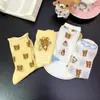 Calcetines de Malla con Dibujo de Rilakkuma para Mujer, Nuevos y Modernos para Primavera y Verano, Malla Transpirable Hueca, Dulces y Lindos, de Caña Media, Estilo Ins