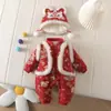 Roupas de Bebê, Roupas de Inverno, Macacões de Bebê Chineses, Roupa de Inverno Grossa para Bebê de Um Ano, Roupa Festiva para Saída de Lua Cheia para Celebrar o Ano Novo