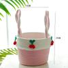 Embalagem de Presente Portátil Cesto de Flores Pequeno de Bambu Tecido à Mão Cesto de Vime para Armazenamento Vaso de Flores Portátil Cesto para Arranjo de Flores Frescas