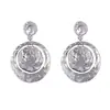 Para Brincos Pendentes Redondos Geométricos Martelados Retro Minimalistas de Luxo Leve Versáteis Elegantes Femininos Transfronteiriços