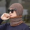 Gorro de lana para hombre, gorro de invierno, gorro de punto cálido para hombre, gorro integrado con forro polar, protección para los oídos, gorro de invierno a prueba de frío Baotou