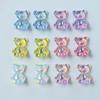 Pendientes de botón con forma de oso colorido y bonito de dibujos animados, para hacer uno mismo, funda para teléfono, colgante para bolso de mujer, colgante Aurora, material de joyería al por mayor