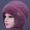 Nuevos Sombreros de Invierno para Mujeres de Mediana Edad y Mayores, Sombrero de Lana Cálido con Felpa para Abuela Señora Mayor, Sombrero de Punto Anti-Frío para Mamá