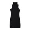 YPFF Ropa de moda para mujer, estilo Spice Girls europeo y americano, Pure Want, hombros estrechos, cuello alto, falda de punto a la cadera, vestido ajustado sin mangas