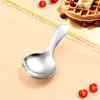 Cuchara Redonda de Acero Inoxidable 304 con Mango Corto Personalizada, Cuchara Infantil de Dibujos Animados, Cuchara para Alimentar, Cuchara para Leche en Polvo, Cucharilla de Té Pequeña, Se Puede Grabar con Láser con Logo