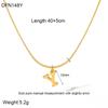 Popular Transfronterizo Europeo y Americano Collar de 26 Letras Estilo Simple Acero Inoxidable Chapado en Oro de 18K Cadena de Clavícula de Hueso de Serpiente Plana Versátil para Mujeres