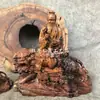 Diretamente da Montanha Longhu, Estátua do Deus Taiyi Jiukutianzun, Madeira de Jujuba Natural Atingida por Raio, Decoração de Casa Exquisitamente Esculpida