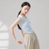 Ropa de práctica, camisetas sin mangas de verano para danza moderna, ropa de entrenamiento corporal para danza clásica para mujer, ropa de baile con cuello en V para uso diario