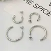 Pendientes de Aro Grandes Geométricos Retro Simples Europeos y Americanos, Pendientes Circulares Versátiles en Forma de C de Acero Inoxidable Sólido Grueso