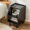 Mesita de noche de madera maciza de estilo antiguo, sencilla y moderna, para dormitorio, mini armario de almacenamiento pequeño de estilo chino.