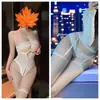 Lencería Sexy Estilo Europeo y Americano, Espalda Descubierta, Entrepierna Abierta, Tentación, No Necesita Quitarse los Tirantes, Body Caliente, Apasionado y Sexy para el Pecho