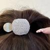 Accesorios para el cabello de aleación de alta calidad, clip de borla para coleta alta de rosa, alto valor de color, conejo flocado, pasador para el pelo de la parte trasera con temperamento