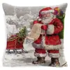 Fundas de almohada navideñas más vendidas con muñeco de nieve, renos, Papá Noel, calcetines, campanas y fundas de cojín con temática navideña