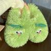 Pantuflas de Casa para Mujer Estilo Coreano, Pequeñas, Naranja, Felpa, Cálidas, Suela Suave, Punta Cerrada, Algodón Simple