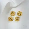 Color Dorado Mate Conservador de Color Perla Incrustada Antigua Ojo de Gato Ópalo Lunar Flor Geométrica Forma de Trébol de Cuatro Hojas Cuentas Espaciadoras Accesorios para Manualidades