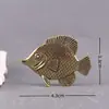 Adorno de Pez Plano de Latón para Micro-Paisajismo, Pieza Decorativa Estilo Vintage para Escritorio, Mascota de Té y Decoración de Manualidades