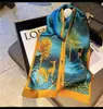Nuevo Pañuelo Largo de Seda para Mujer en Primavera, Otoño y Verano, Pañuelo de Cuello Estampado, Pequeño Pañuelo Decorativo Moderno y Versátil