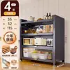 Estante de Almacenamiento para Cocina de Piso Multicapa Gabinete de Almacenamiento a Prueba de Polvo Horno de Microondas Aparador Doméstico Gabinete Multifuncional Gabinete de Almacenamiento
