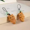 Pingente de bolsa de dragãozinho fofo esculpido em sândalo natural, chaveiro USB de dragão do zodíaco, acessório de pingente para corrente de celular