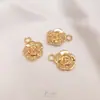 Pingentes em Forma de Flor Rosa Banhados a Ouro 14K Coloridos e Duradouros para Pulseiras, Brincos e Acessórios de Joias DIY