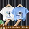 2026 Verano Nuevo Camiseta de Algodón Puro de Manga Corta para Niños Camiseta Básica de Dibujos Animados para Bebé Top Estampado de Moda para Niños
