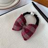 Outono e inverno novo arco anel de cabelo xadrez cabeça corda houndstooth doce menina acessórios para o cabelo rabo de cavalo alto cabeça de volta corda