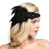 Faixa de Cabelo Vintage Europeia e Americana 1920 Inspirada em O Grande Gatsby Acessório de Cabelo para Festa de Coquetel com Pena