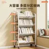 Estantería, estante de almacenamiento de pie, multicapa, móvil, para uso doméstico, adecuado para estudiantes y niños, estantería simple para libros ilustrados, estante de almacenamiento de libros con ruedas