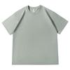 Camiseta Masculina de Manga Curta com Três Agulhas 230g Pesada Penteada Ajustada Camiseta Base Casual Versátil com Ombro Caído Tendência