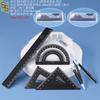 Juego de reglas de aleación de aluminio Douyin, regla de grabado láser, juego de cuatro piezas, juego de herramientas de regla triangular de dibujo para estudiantes