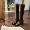 Botas de Montar Altas hasta la Rodilla con Punta Cuadrada y Tacón Alto 2026 Otoño/Invierno Nuevo Estilo Hebilla de Cinturón Cremallera Lateral Botas de Tacón Alto Adelgazantes para Mujer