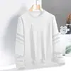 Camiseta Masculina de Manga Longa em Destaque, Estampa de Marca Tendência, Top Outono/Inverno, Moletom, Camiseta Interior Juvenil, Camada de Base