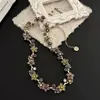 Collar vintage de segunda mano, lujo ligero europeo y americano, cadena de clavícula de alta gama, diseño de nicho, moderno y versátil, joyería llamativa