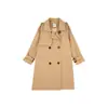 Amybaby Abrigo para Niñas Otoño 2025 Nuevo Retro de Longitud Media Cálido Elegante Cortavientos