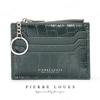 Mini Porta-Chaves e Moedas Fino Compacto Estilo Coreano Padrão Crocodilo Porta-Cartões Color Block Duas em Um Pequeno Porta-Cartões Estilo Chanel com Zíper