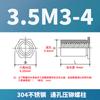 Tuerca remachable hexagonal de acero inoxidable en stock M3M4M5 con orificio pasante SOS-3.5M3/M4/304