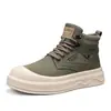 Botas Masculinas de Cano Alto com Solado Grosso Novas para Outono e Inverno Sapatos Casuais para Esportes ao Ar Livre Roupa de Trabalho Sapatos Masculinos Retrô