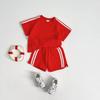 Conjunto Esportivo de Shorts de Manga Curta Infantil para Meninos e Meninas Verão Estilo Coreano Infantil Solto Duas Peças Categoria a